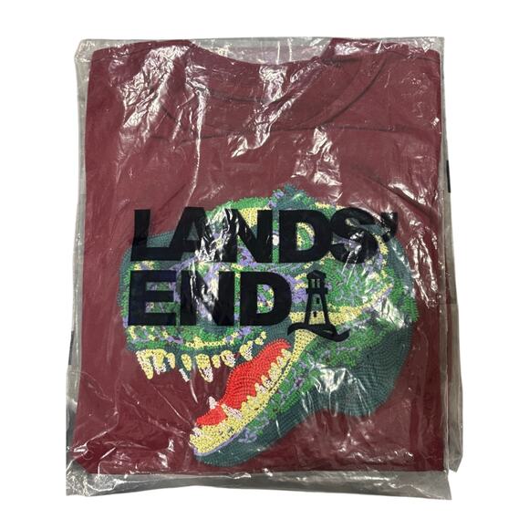 Lands' End T-Rex Embroider Long Sleeve Shirt Size Small - Picture 2 of 3